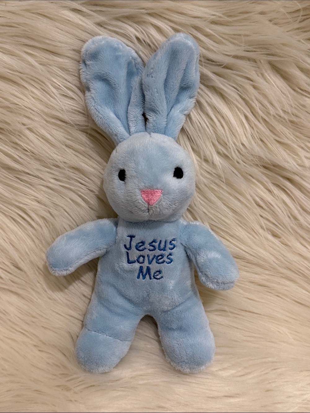 Dan Dee - Jesus Loves Me Bunny Rabbit 9" Blue Musical Plush Collectible Toy